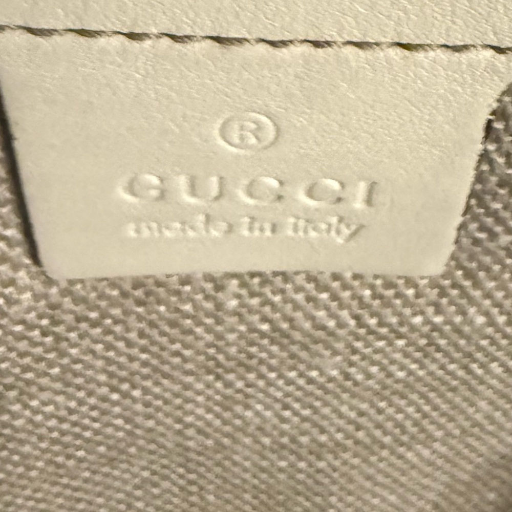 Gucci Cream Leather Embossed 'Made in Italy' Patch